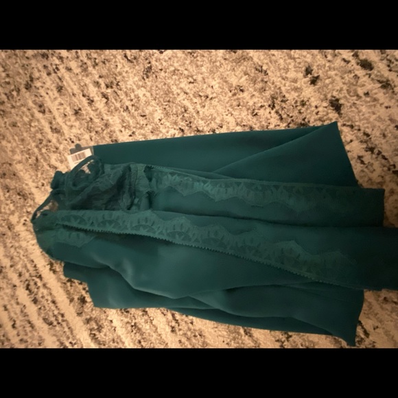 Deep green lace-detailed midi dress by Reiss - Picture 6 of 6